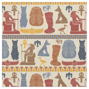 Oud Egypte Egyptische Graphics Collage Stof