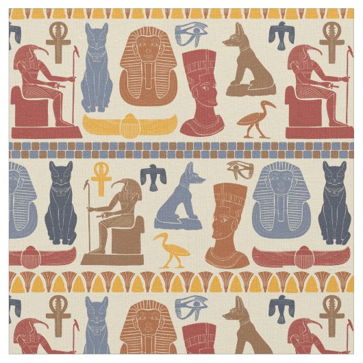 Oud Egypte Egyptische Graphics Collage Stof (Close Up)