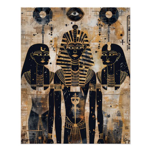 Oud Egypte farao Koning Hof Perfect Poster (Voorkant)