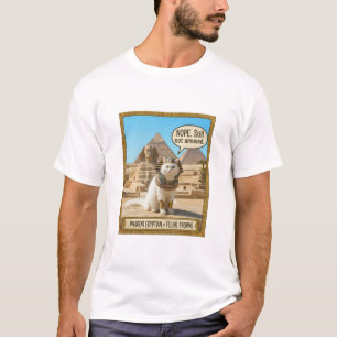 Oud Egypte Grappige Koninklijke Farao Witte Kat  T-shirt