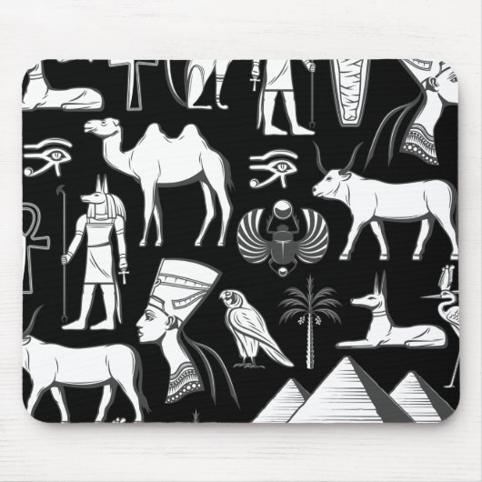 Oud Egypte Hieroglyphisch Symbool Patroon  Muismat (Voorkant)