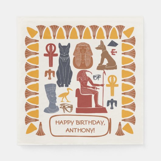 Oud Egypte Theme Custom Party Servet (Voorkant)