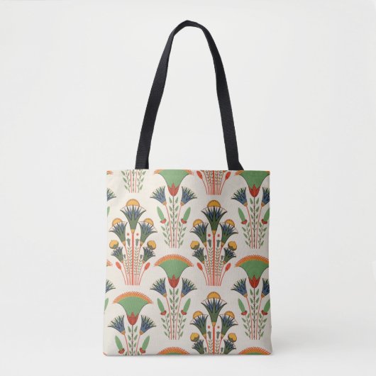 Oud Egyptisch bloemennaadloos patroon Tote Bag (Voorkant)