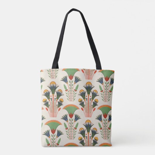 Oud Egyptisch bloemennaadloos patroon Tote Bag (Achterkant)