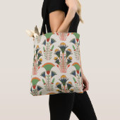 Oud Egyptisch bloemennaadloos patroon Tote Bag (Dichtbij)