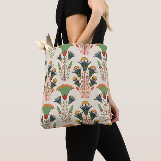 Oud Egyptisch bloemennaadloos patroon Tote Bag