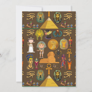 Oud Egyptisch Hiëroglief -Patroonsymbool Feestdagenkaart