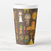 Oud Egyptisch Hiëroglief -Patroonsymbool  Latte Mok (Voorkant)