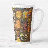Oud Egyptisch Hiëroglief -Patroonsymbool  Latte Mok (Rechts)