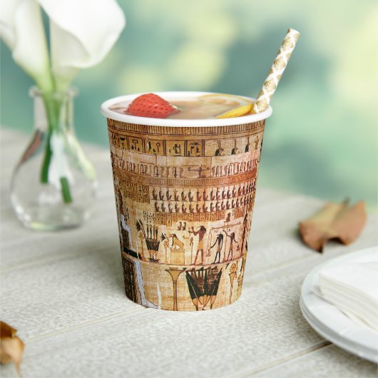 Oud-Egyptisch hiëroglief symboolpatroon Papieren Bekers (Insitu)