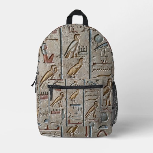 Oud-Egyptisch hiërogliefensymbool Farao's Bedrukte Rugzak (Voorkant)