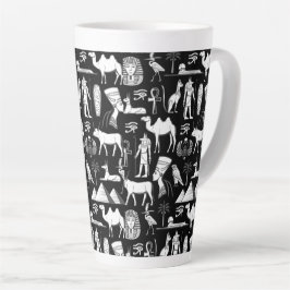 Oud-Egyptisch hiërogliefsymboolpatroon      Latte Mok