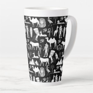 Oud-Egyptisch hiërogliefsymboolpatroon      Latte Mok