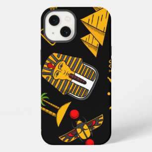 Oud Egyptisch hiëroglifisch patroon achtergrond iPhone 13 Hoesje
