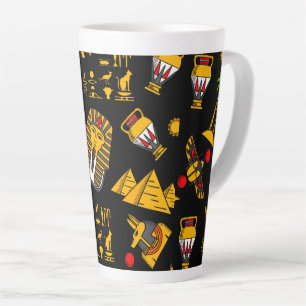 Oud Egyptisch hiëroglifisch patroon achtergrond  Latte Mok