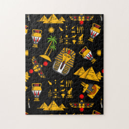 Oud Egyptisch hiëroglifisch patroon achtergrond  Legpuzzel