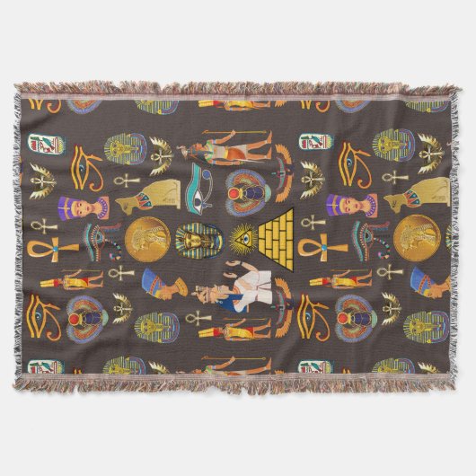Oud Egyptisch hiëroglifisch patroonsymbool Deken (Voorkant)