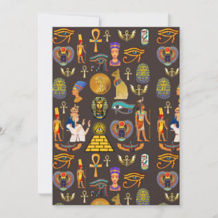 Oud Egyptisch hiëroglifisch patroonsymbool Feestdagenkaart