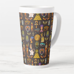 Oud Egyptisch hiëroglifisch patroonsymbool Latte Mok