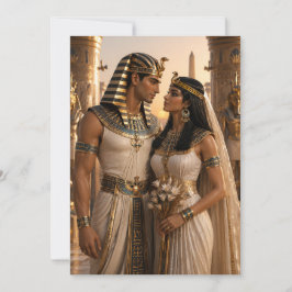 Oud Egyptisch Koningschap Farao Koppel Trouwen In Bedankkaart