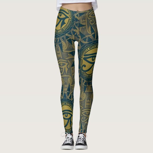 Oud Egyptisch Oog van Ra Zonnesymbool Leggings (Voorkant)