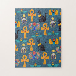Oud-Egyptisch patroon, hiërogliefen digitaal papie Legpuzzel