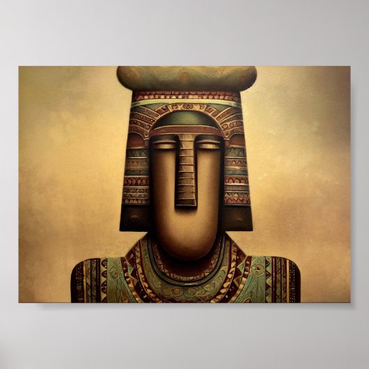 Oud-Egyptisch standbeeld Poster (Voorkant)