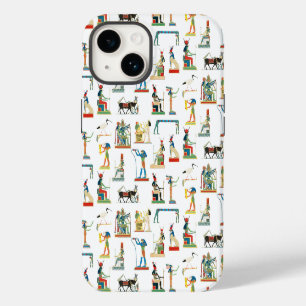 Oud-Egyptisch Vintage Egyptisch Patroon iPhone 14 Hoesje