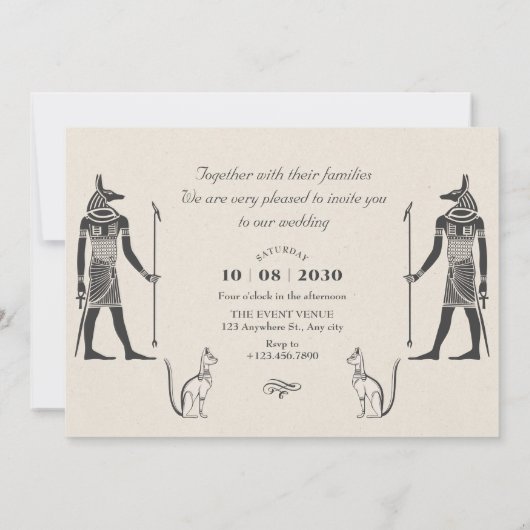 Oud-Egyptische bruiloft Kaart (Achterkant)