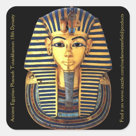 Oud-Egyptische farao Toetanchamon 18e Dynastie Vierkante Sticker (Voorkant)