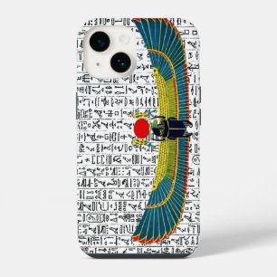Oud Egyptische God Scarabee Hiërogliefen Ontwerp iPhone 14 Hoesje