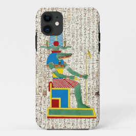 Oud-Egyptische God Sobek hiërogliefen ontwerp iPhone 11 Hoesje
