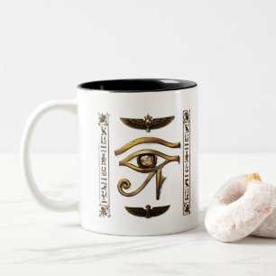 Oud-Egyptische Gouden Oog van Horus Twee-Tons Mok