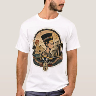Oud-Egyptische Koningin Nefertiti Vintage T-Shirt