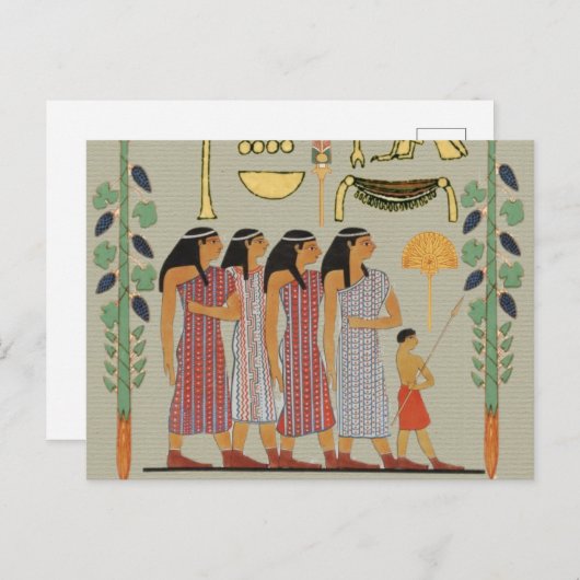 Oud-Egyptische reus versierd kleurrijk schilderij Briefkaart (Voorkant / Achterkant)