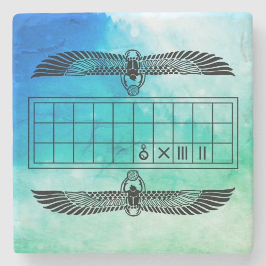 Oud-Egyptische Senetraad Stenen Onderzetter (Voorkant)