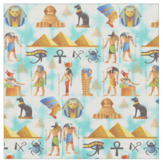 Oud-Egyptische symbolen en iconen Fabric Design Stof