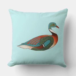 Oud-Egyptische Teal Eend Illustratie Kussensloop Kussen