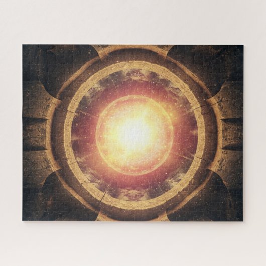 Oud elektrisch patroon in de ruimte van het zwarte legpuzzel (Horizontaal)