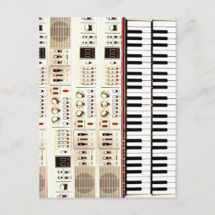 Oud elektrisch toetsenbord briefkaart