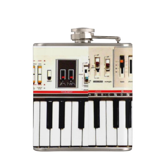 Oud elektrisch toetsenbord heupfles (Achterkant)