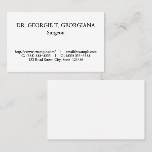 , oud en klassiek Visitekaartje (Voorkant / Achterkant)