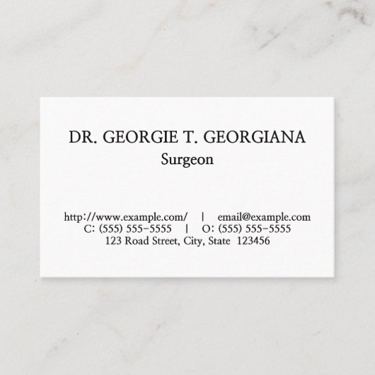 , oud en klassiek Visitekaartje (Voorkant)