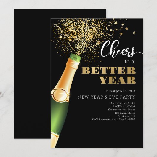 Oud en Nieuw 2020-2021 Proost Op Een Beter Jaar Kaart (Voorkant / Achterkant)