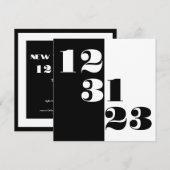 Oud en Nieuw 2023 123123 B&W Square uitnodiging (Voorkant / Achterkant)