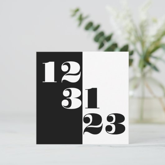 Oud en Nieuw 2023 123123 B&W Square uitnodiging (Staand voorkant)