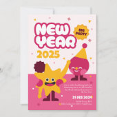 Oud en Nieuw 2025 Kinder feestuitnodiging Kaart (Voorkant)