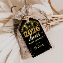 Oud en Nieuw 2026 Feest Gold & Black Cadeaulabel