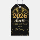 Oud en Nieuw 2026 Feest Gold & Black Cadeaulabel (Achterkant)