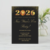Oud en nieuw 2026 feest kaart (Staand voorkant)